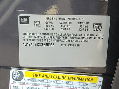 2012 Chevrolet Malibu LS 1FL