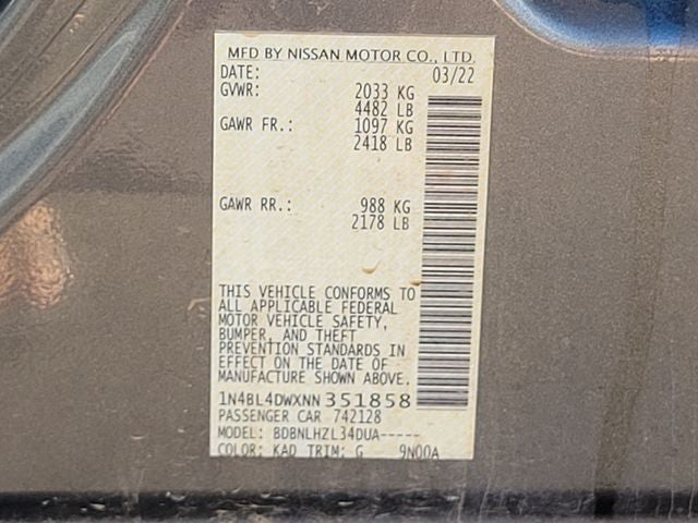 2022 Nissan Altima 2.5 SV