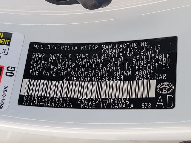 2016 Toyota Corolla LE