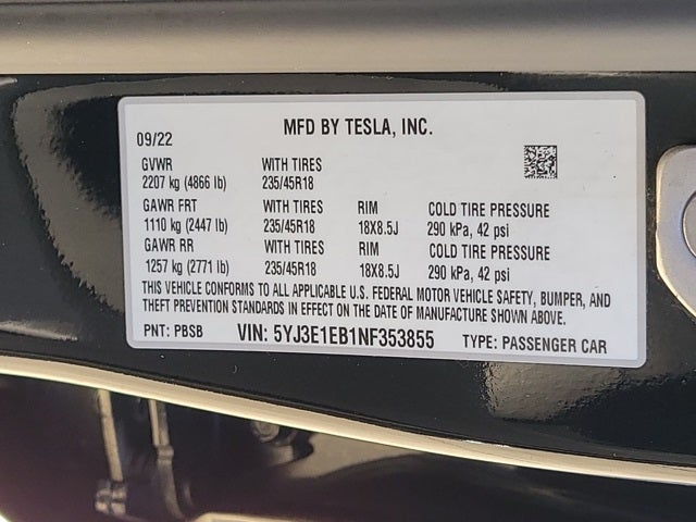 2022 Tesla Model 3 Long Range