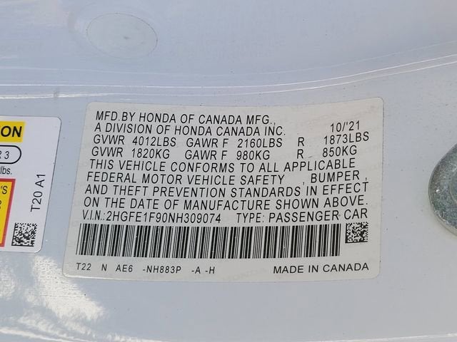 2022 Honda Civic Sedan Touring