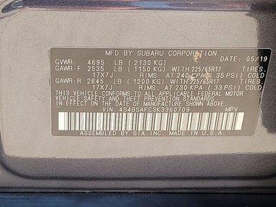 2019 Subaru Outback 2.5i Premium